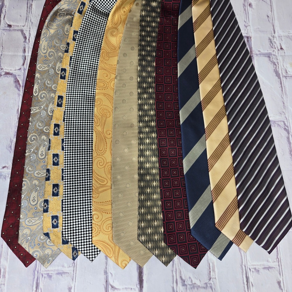 Lot of 11 Mixed Colors Brand Patterns Leveti Dani 100% Silk Formal Business Men